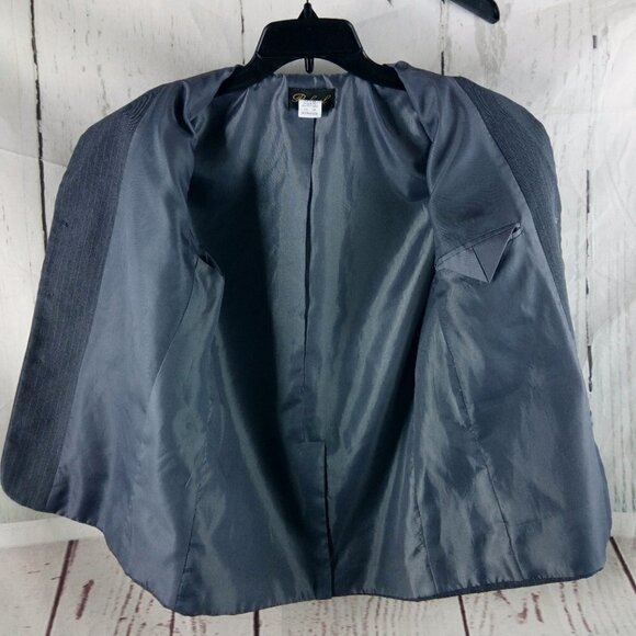 Rafael Womens Size 10 Gray Striped 3 Button Suit Blazer - Picture 8 of 9